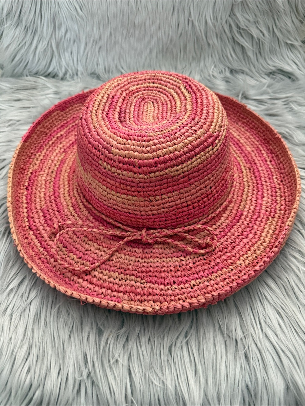 San Diego Hat Company Pink Rattan Braided Sun Hat - Picture 15 of 16